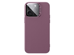 Suporte Casa Para Iphone 15 Pro Max Pele Sintética Magnética Roxo