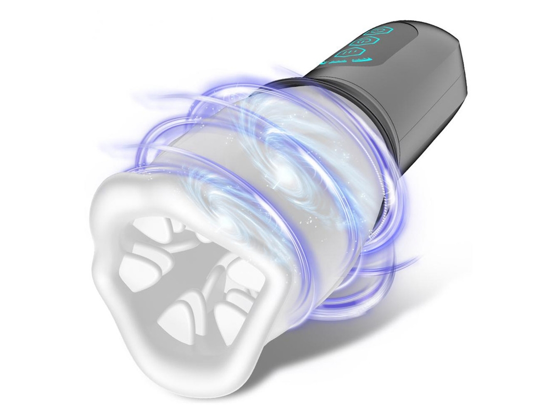 Masturbador Masculino Giratório Automático Copo Giratório de Movimento em Espiral Preto YIZHOOD