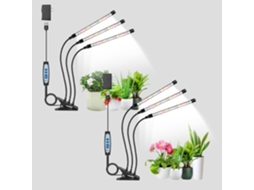 Kit Com 2 Lâmpadas De Cultivo Led De Espectro Completo Para Plantas De Interior, Com Presilha E Temporizador Automático Liga/desli Aquaforge