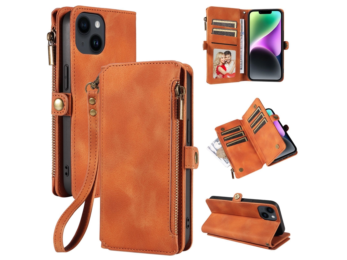 Capa Carteira Para Iphone, Compatível Com Iphone.marrom - Iphone 11 Pro Max