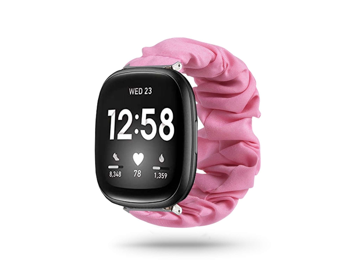 Bracelete Fitbit Sense 2 Pulseira Scrunchie Rosa