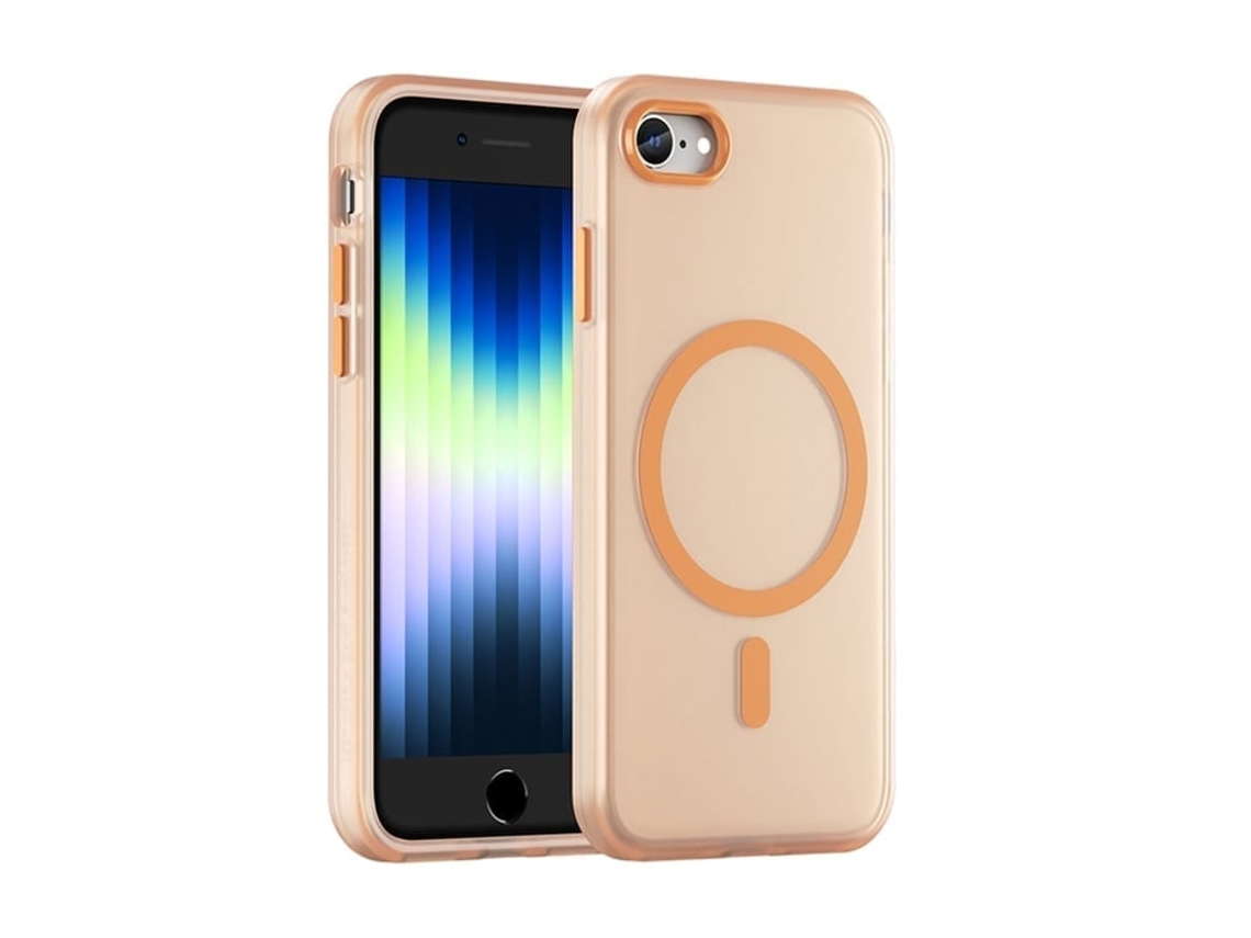 Capa Híbrida Translúcida Para Iphone Se 2022/2020/8 - Tpu E Pc Com Magsafe | Fosca - Laranja