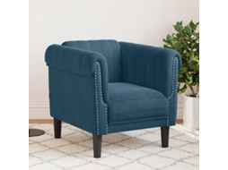 Vidaxl Poltrona Veludo Azul