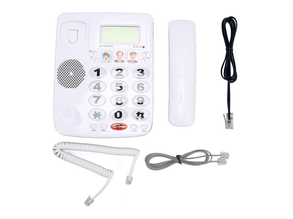 Telefone Fixo Com Fio Branco Volume Ajustável