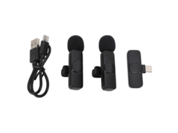 Microfone lavalier sem fio, 3 em 1, com redução de ruído, omnidirecional, para gravação