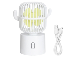 Ventilador Usb Portátil Recarregável Mesa Branco