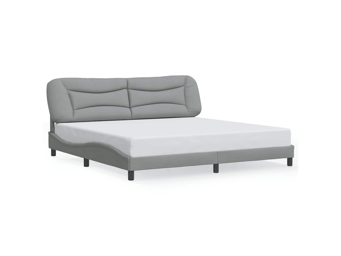 Bed Frame, Bed Frames Vidaxl Cinzeto Tecido (200 X 200 Cm)