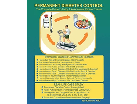 Livro Permanent Diabetes Control The Complete Guide To Living Like A Normal Person Forever de Rao Konduru Dr (Inglês)
