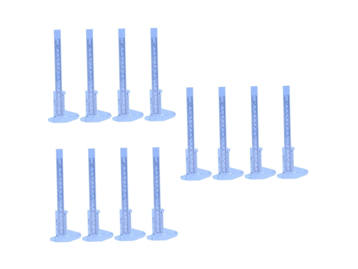 Conjunto De 3 Mini Paquímetros De Plástico Robustos Para Medições Leves E Fáceis.