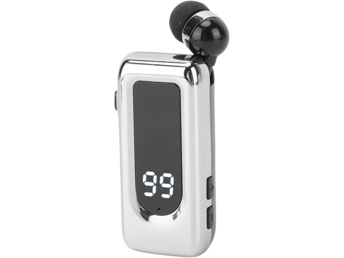 Fone De Ouvido Sem Fio Retrátil Amonida, Fone De Ouvido Estéreo Lapela Com Microfone Cancelamento Ruído E Visor Led