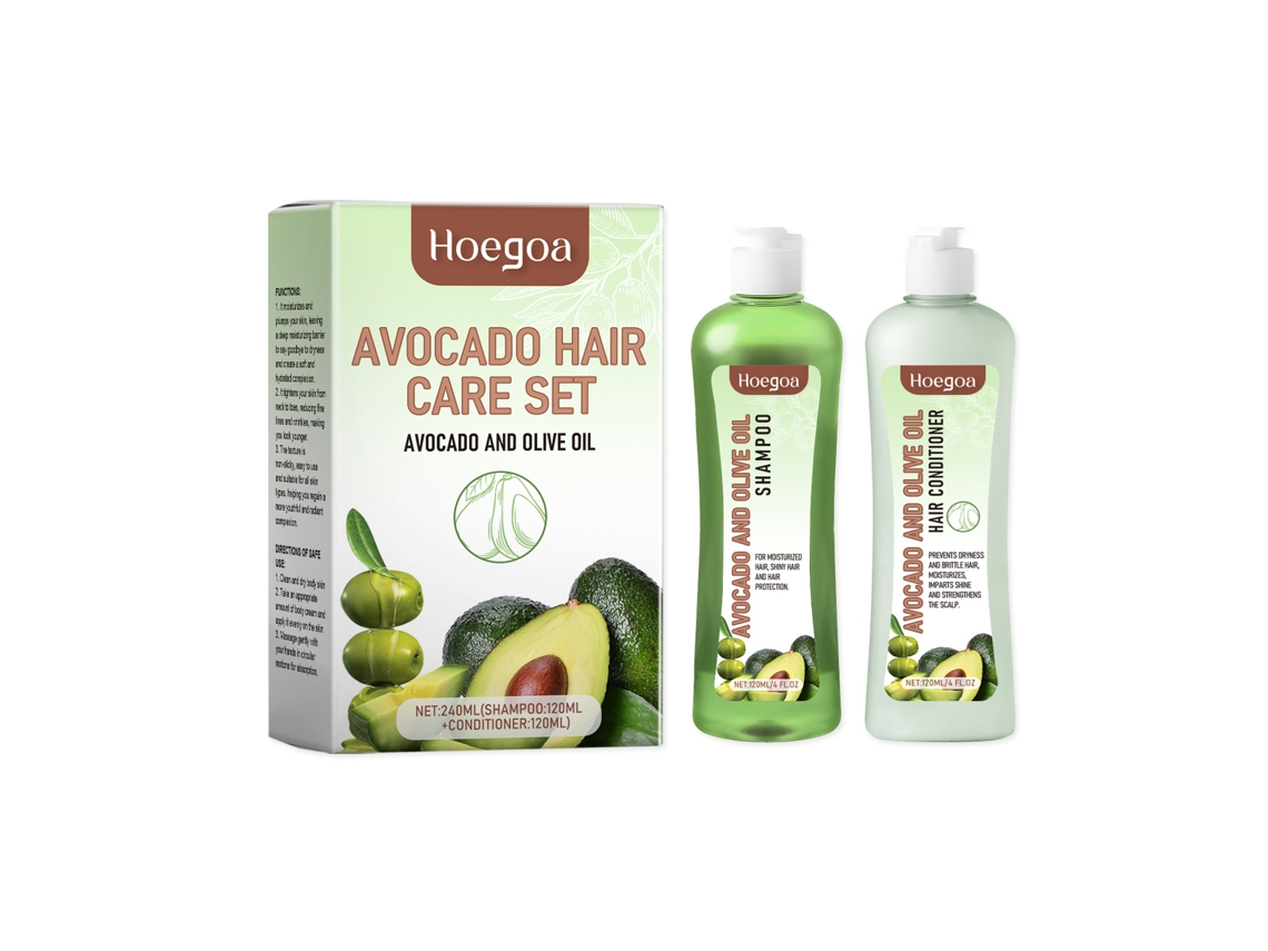 Kit de Cuidado Capilar com Abacate Hoegoa para Cabelos Secos e Hidratação LAXISCREED