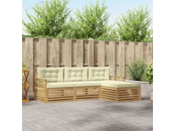 Vidaxl Conjunto De Sofás Para Exterior 4 Unid. Branco E Creme