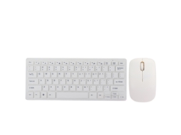 Aetheria conjunto Teclado e Mouse Sem Fio 2.4g com Capa Usb Plug And Play Branco K 03 para Notebook Office Gaming