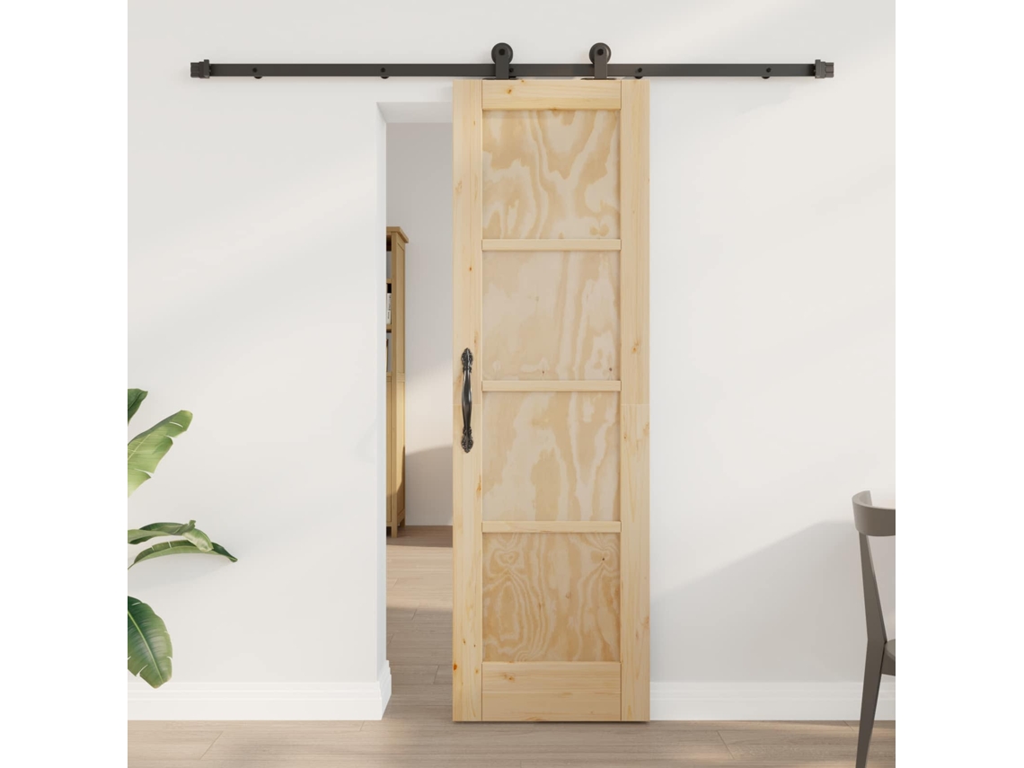 Vidaxl Porta Deslizante Natural E Preto 61 X 198,5 Cm