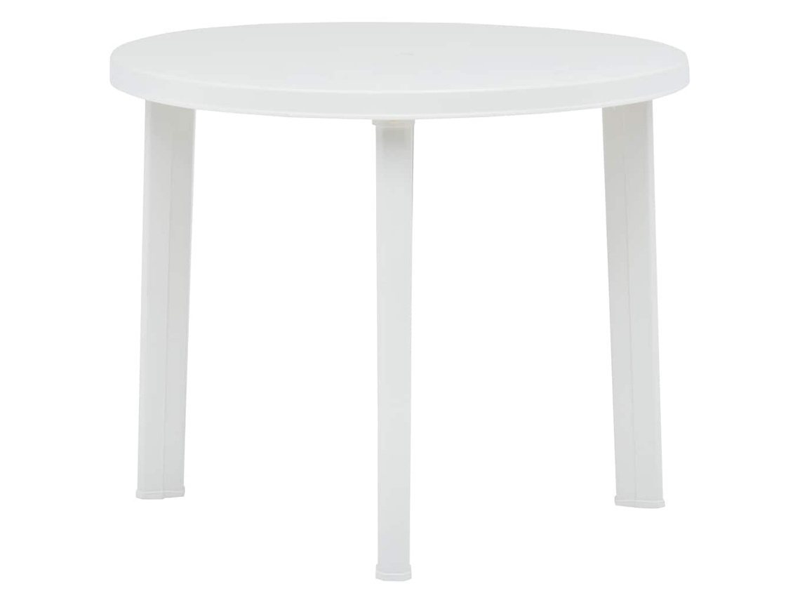Vidaxl Mesa De Jardim 89 Cm Plástico Branco