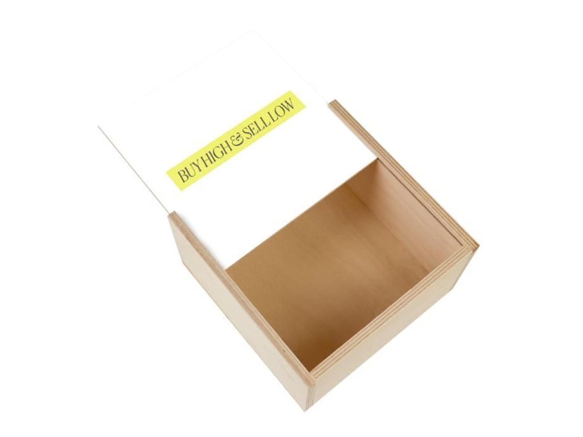 Box Caixa de Madeira Compre na Alta Venda na Baixa Negociação de  Criptomoedas Blockchain Finanças Negócios Bitcoin Humor Meme 11 X 11 X 3 5  FABULOUS | Worten.pt