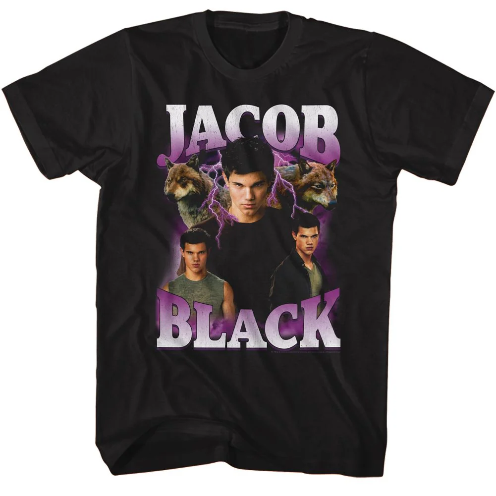 Rockinstone Twilight Movie Jacob Black Lightning Black Adult T-shirt Size:xl