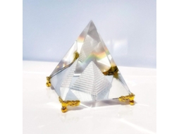 Pirâmide De Cristal K9, Arte Feng Shui Com Base Dourada Para Decoração De Casa E Escritório