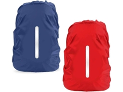 Conjunto de 2 capas de chuva BRILVIBERA impermeáveis para mochila, com proteção refletora, tamanho M, cores azul (26l, 40l)