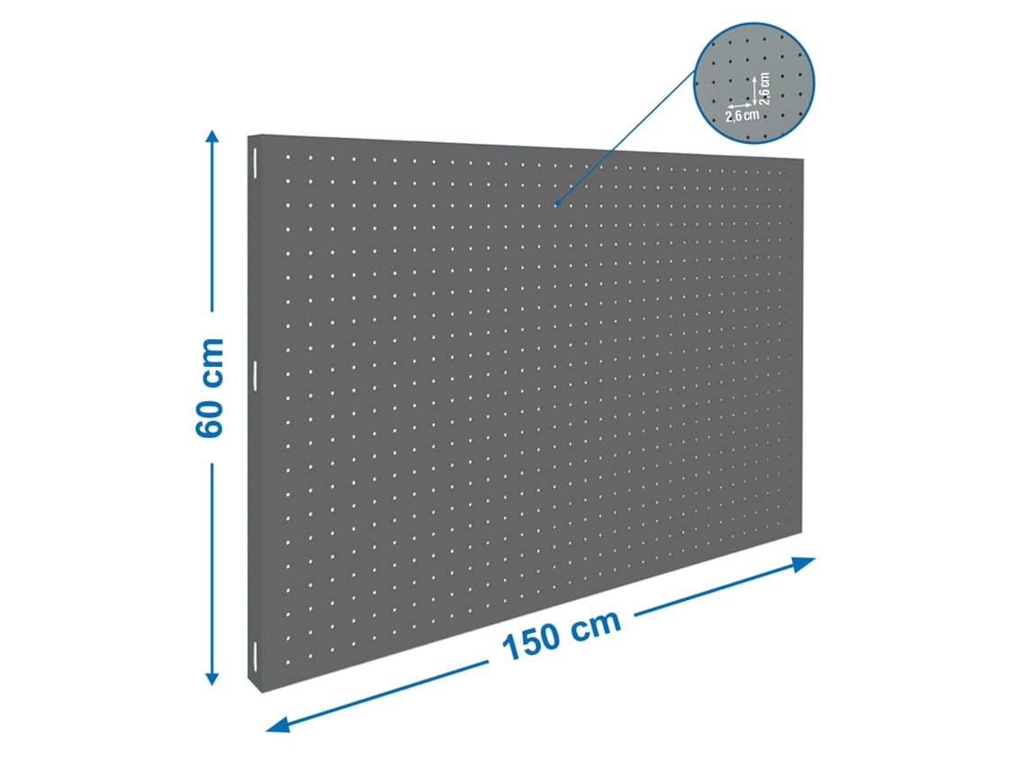 Painel Perfurado Painel Perfurado 1500x600mm Cinza