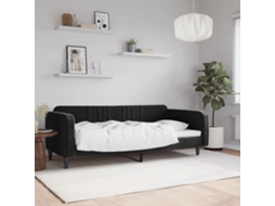 Vidaxl Sofá-cama 90x200 Cm Veludo Preto