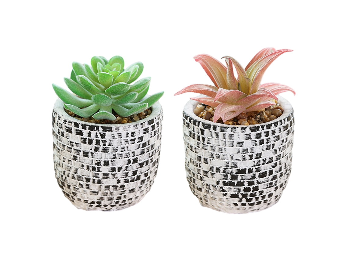 2 Peças de Flores Artificiais Bonsai Suculento Simulado Ornamentos Criativos Pequenos em Vaso NEVEANCE