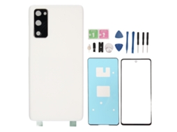 Aetheria tampa Traseira Vidro com Lente Frontal Externa e Ferramentas para Galaxy S20 Fe 5g G781 Branco