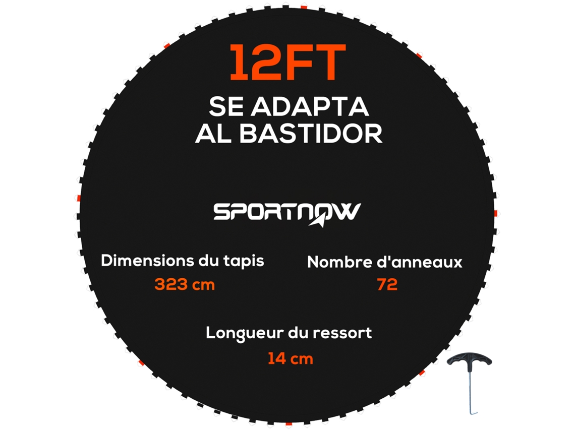 Lona De Salto Sobresselente Para Trampolim Compatível Ø3,7 M E Molas De 14 Cm.