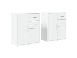 Conjunto de 2 aparadores Madeira Branco MAISON EXCLUSIVE (60x31x70 cm)