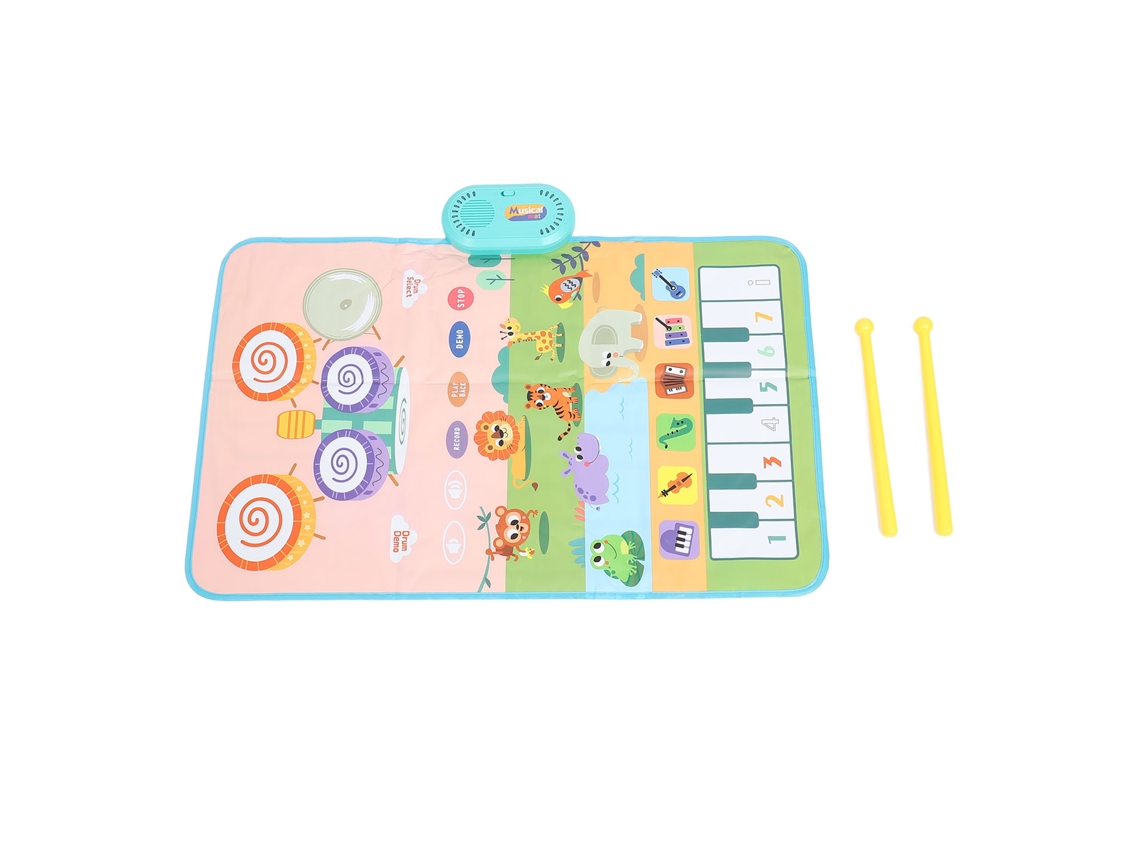 Tapete Musical Para Bebê Com Teclado De Piano E Bateria, Brinquedo Educativo Para Crianças Com 2 Baquetas