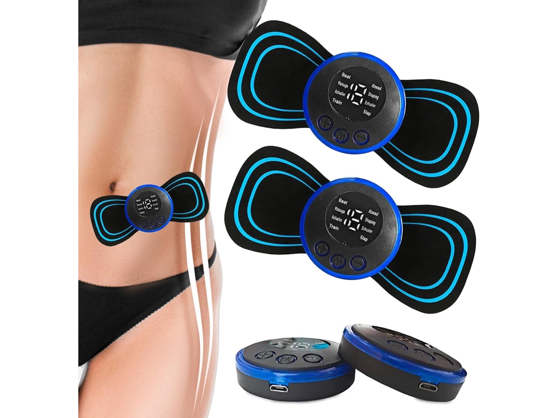 Mini Massageador Corporal Tens Butterfly Para Alívio Da Dor, Vibratório Sem Fio, 8 Modos, 2 Conjuntos.