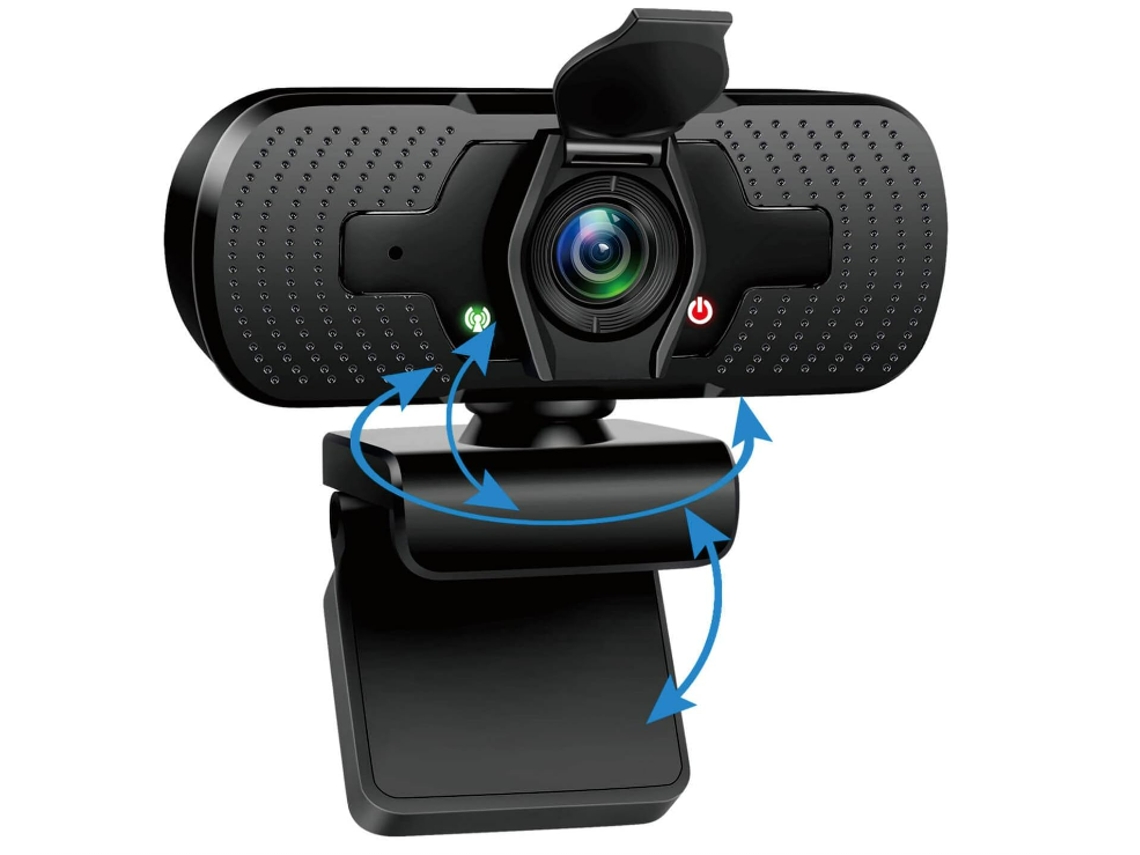 Webcam Com Microfone/capa De Privacidade, Câmera Externa Hd De Grande Angular Para Streaming De 1080p Para Computador Desktop, Laptop, Monit