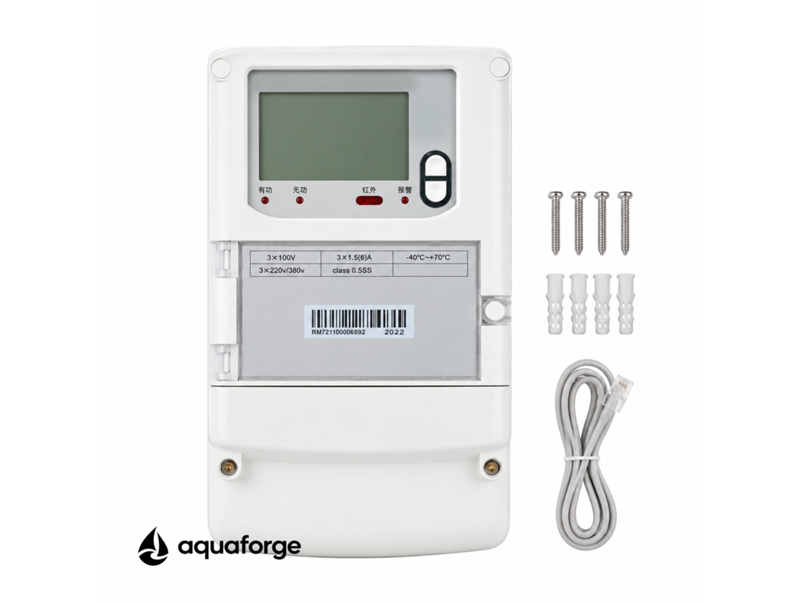 Medidor Elétrico Multifuncional Aquaforge Dts-d858 Com Ecrã Lcd E Medição De Potência Para Quadro Elétrico