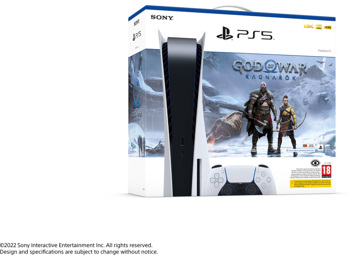 Consola PS5 (825 GB) + Jogo PS5 God Of War Ragnarök (Formato Digital) 