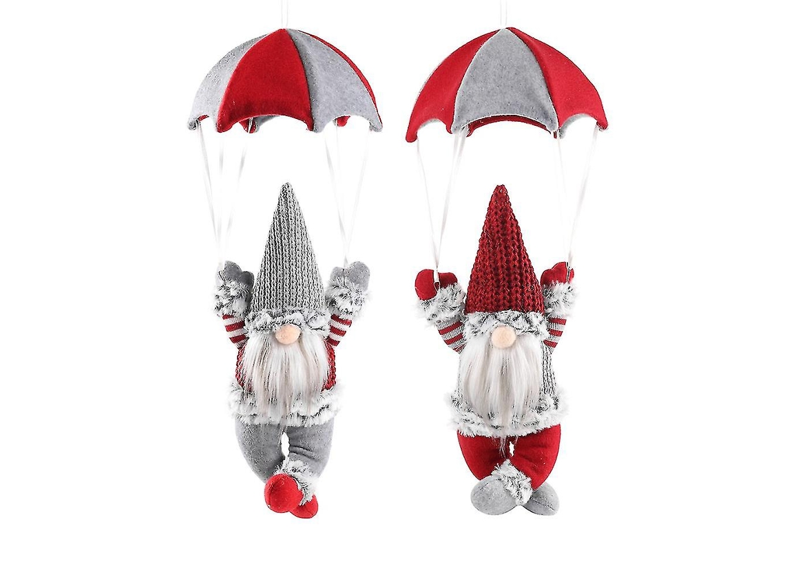 Peças De Boneco De Pelúcia De Gnomo De Natal Sem Rosto Com Paraquedas Vermelho, Cinza Olysi Shop