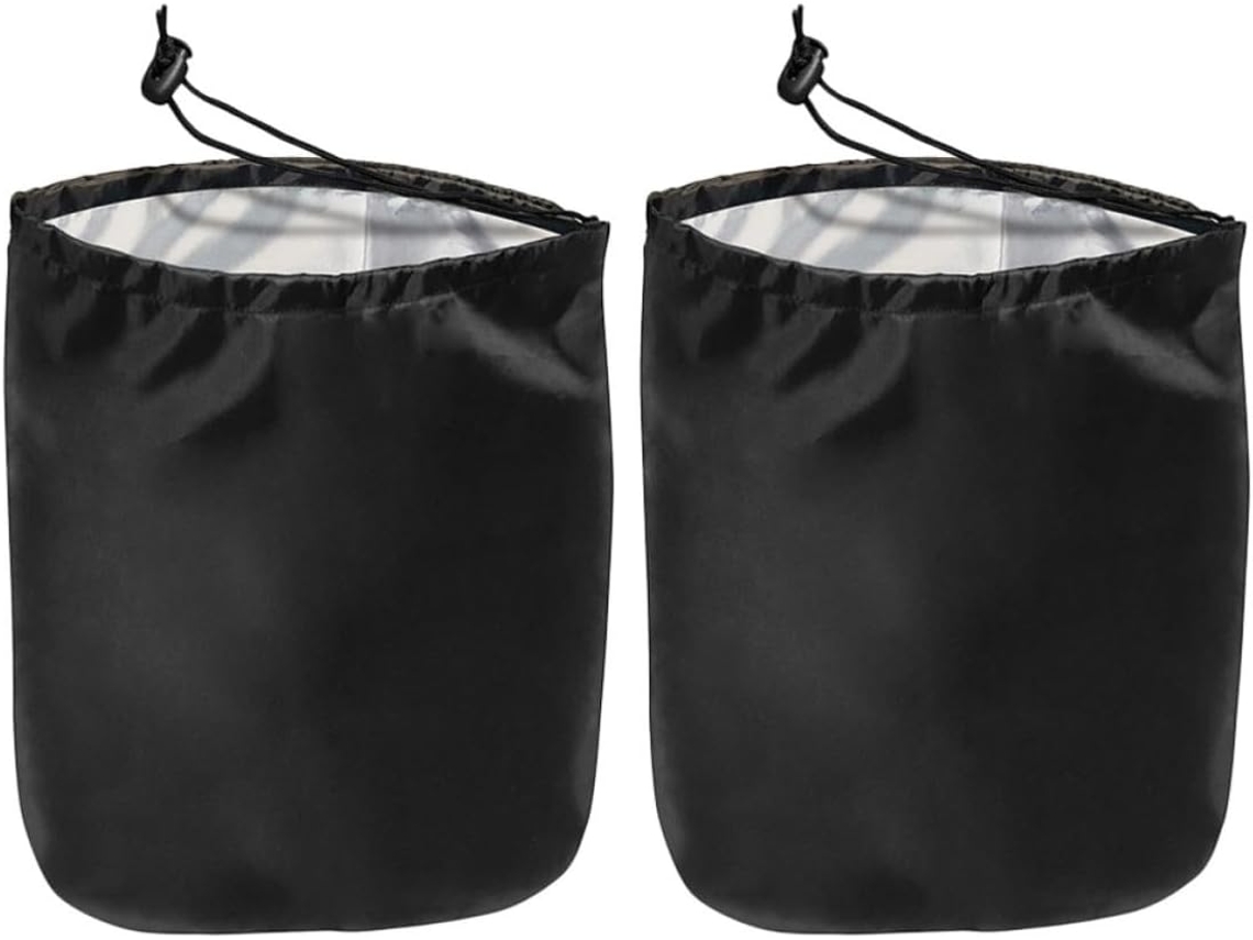 Capa para espelho retrovisor de carro, impermeável, dupla face, com proteção solar, na cor preta texturizada.