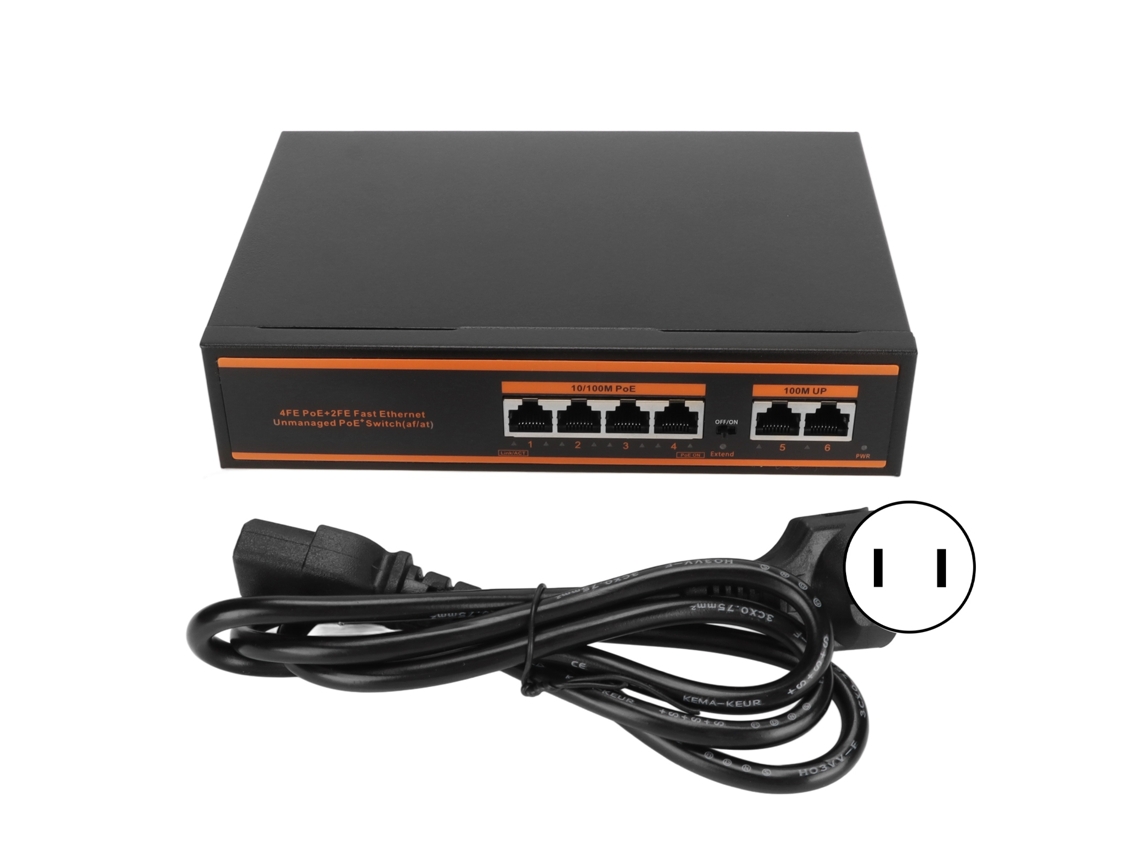 Switch PoE 6 Portas Sem Ventilador | S/MARCA