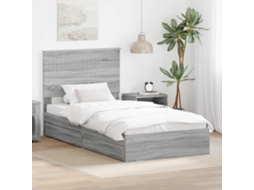 Vidaxl Cama Com Armazenamento Com Gaveta Cinza Sonoma 100 X 200 Cm