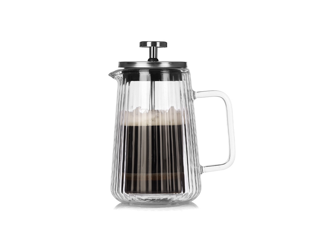 Cafeteira Francesa De Camada Dupla Com Listras Verticais 350 Ml