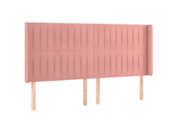 Cabeceira Cama C/ Abas Veludo 203x16x118/128 Cm Rosa MAISON EXCLUSIVE