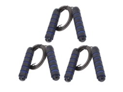 Omni-3pcs Corda De Salto De Aço Com Rolamentos Para Adultos Ginásio Fitness Emagrecer Esportes Ajustável Preto E Azul
