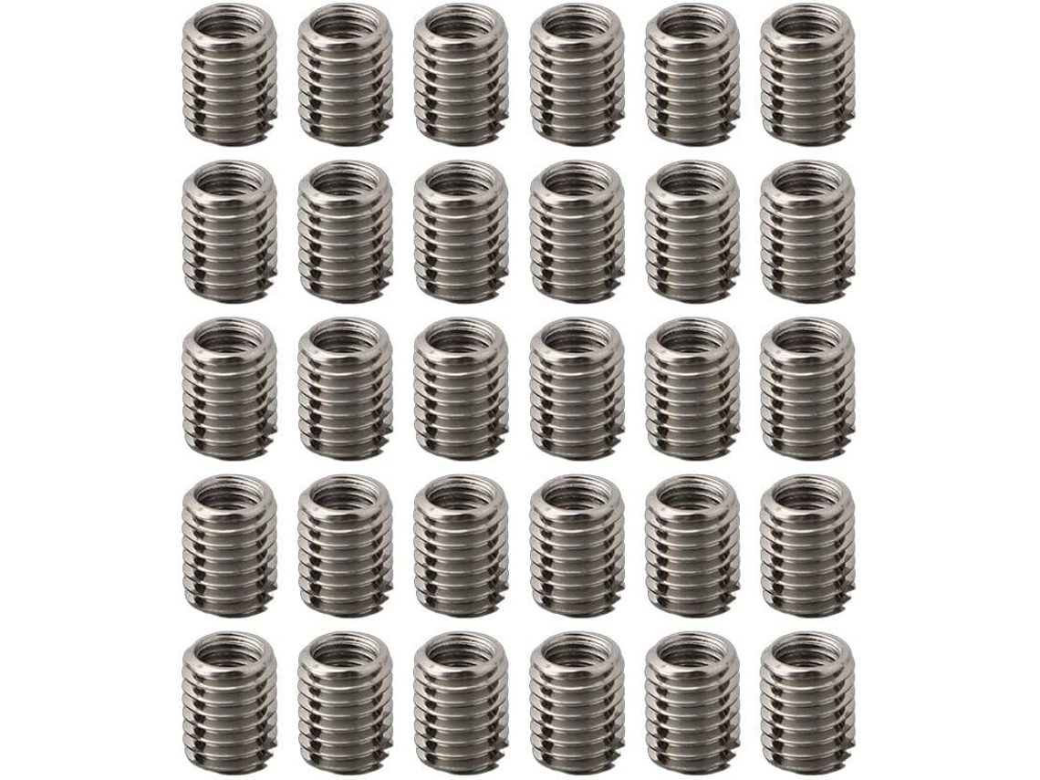 Conjunto De 30 Insertos Roscados Macho M6 Fêmea E M8 Em Aço, Com 10 Mm