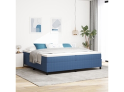 Cama De Casal Box Corduroy Lovely Home Madeira Tecido Azul (200x200)