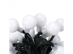 Luzes solares em corda de 19ft com 30 LEDs, bola branca, 8 modos, quente para decoração de festa, jardim e casa | S/MARCA