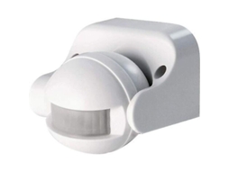 Detector De Movimento Externo Guazhuni Branco Com Ângulo De 180°, Alcance De 12m, Ip44 E Temporizador Ajustável