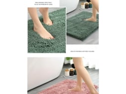 Tapetes de Banho Antiderrapantes Absorventes de Secagem Rápida Fundo Tpr Amarelo Brilhante Mais Brilhante Meio Redondo EVELTEK 40X60CM