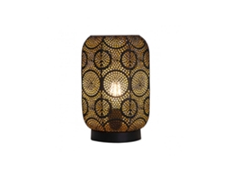 Lúzete - Candeeiro De Mesa Em Metal Preto E Dourado E27 Nuba