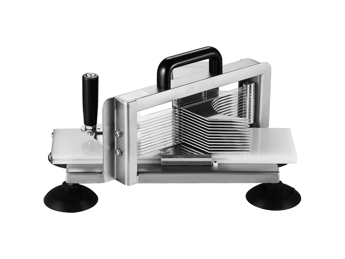 Cortador de Tomate Comercial com Lâmina 3 16 4 8 Mm Manual Aço Inoxidável Pés Antiderrapantes para Cozinhas Restaurantes Hamburguerias Bares