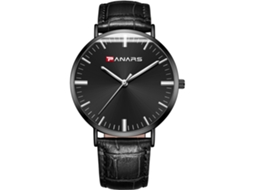Relógio de Pulso Masculino Casual Simples com Pulseira de Couro Pu e Movimento Quartzo