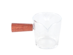 Caneca de Vidro de Boca Dupla com Alça de Madeira LAXISCREED